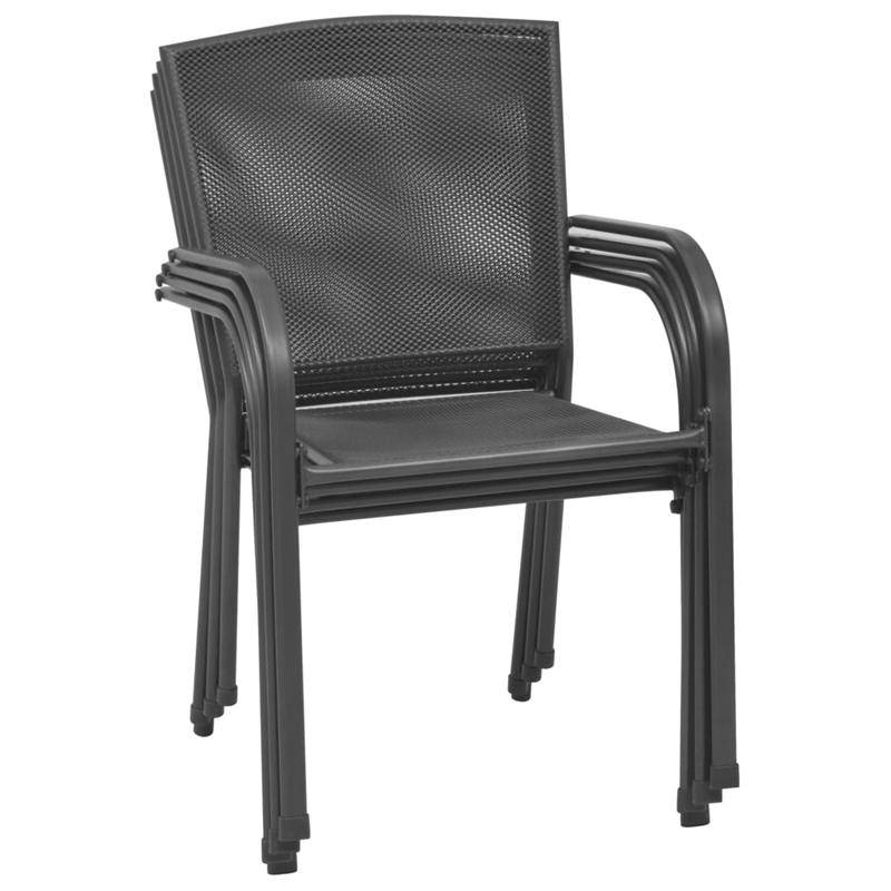 Afuera Living Steel With E-Coated & Powder-Coated Dining Set in Anthracite/Gray
