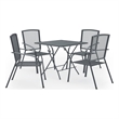 Afuera Living Steel With E-Coated & Powder-Coated Dining Set in Anthracite/Gray