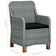 Afuera Living Solid Acacia Wood Large Removable Covers Dining Set in Light Gray