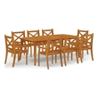 Afuera Living Solid Acacia Wood With An Oiled Finish Garden Dining Set in Brown