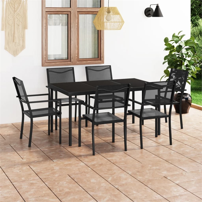 Afuera Living Outdoor Dining Set in Anthracite Steel Medium Durable