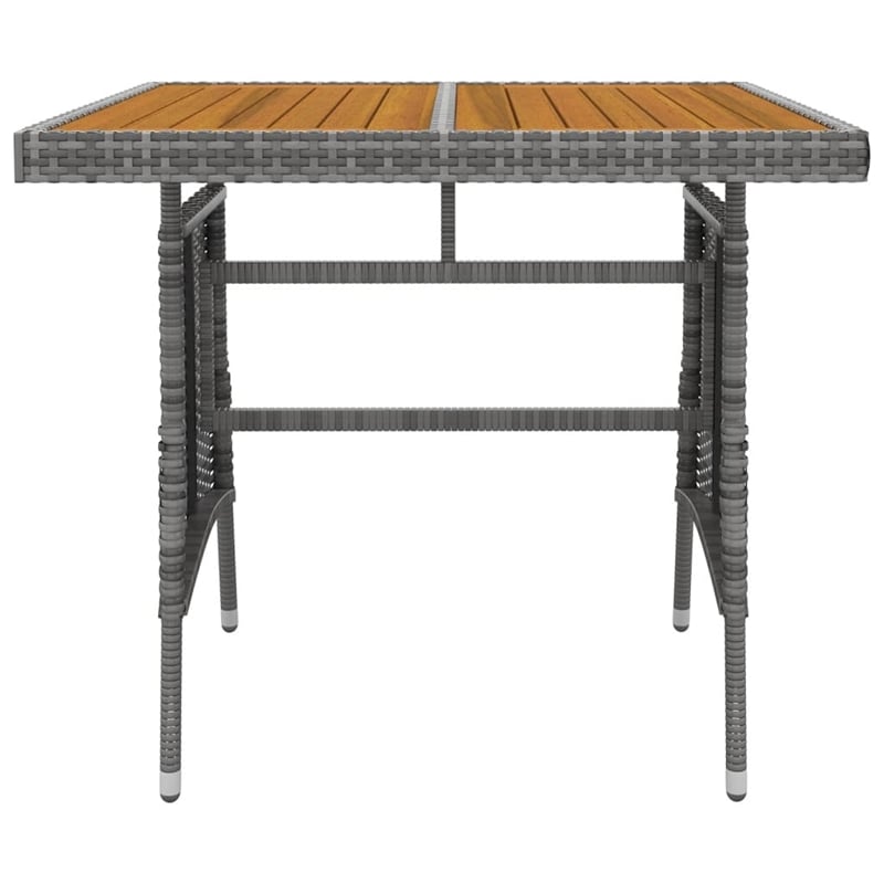 Afuera Living PE Rattan/Steel/Acacia Wood Medium Outdoor Dining Set in Gray
