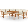 Afuera Living Solid Acacia Wood Standard Modular Patio Dining Set Natural/Brown
