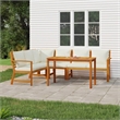 Afuera Living Solid Acacia Wood Standard Modular Patio Dining Set Natural/Brown