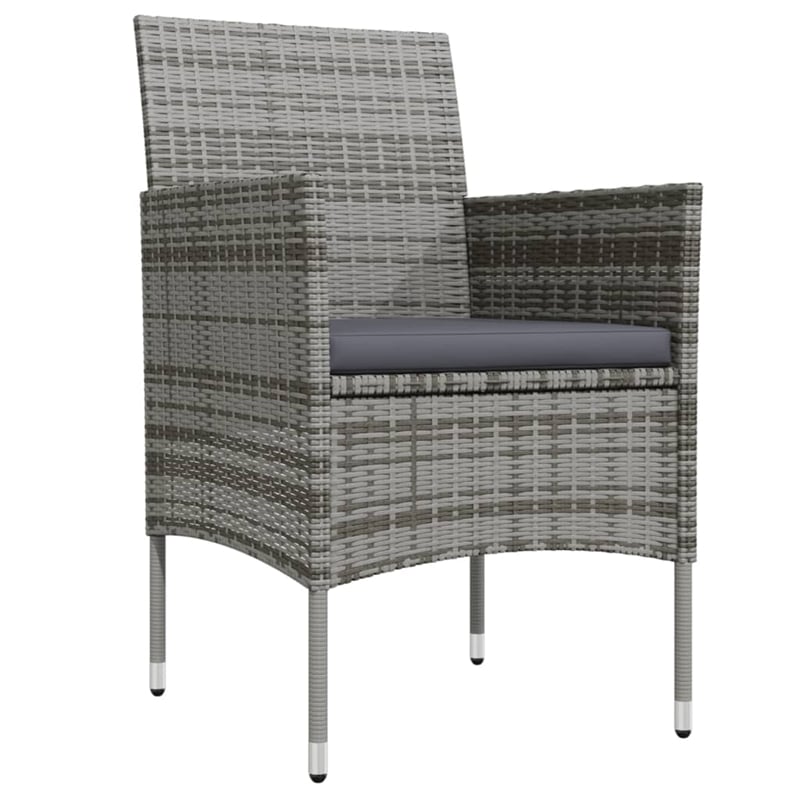 Afuera Living PE Rattan 5 Piece Set Durable Garden Dining Set in Gray and Black