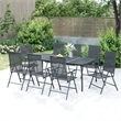 Afuera Living Powder-Coated Steel Standard Garden Dining Set in Anthracite/Gray