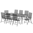 Afuera Living Powder-Coated Steel Standard Garden Dining Set in Anthracite/Gray