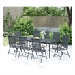 Afuera Living Powder-Coated Steel Standard Garden Dining Set in Anthracite/Gray