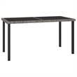 Afuera Living Dining Set in Gray Poly Rattan/Powder-Coated Steel/Glass Standard