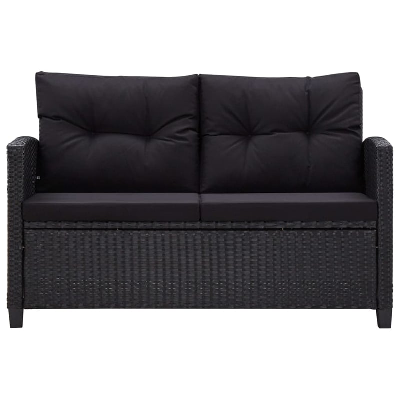 Afuera Living PE Rattan Medium Rectangular Dining Set in Black