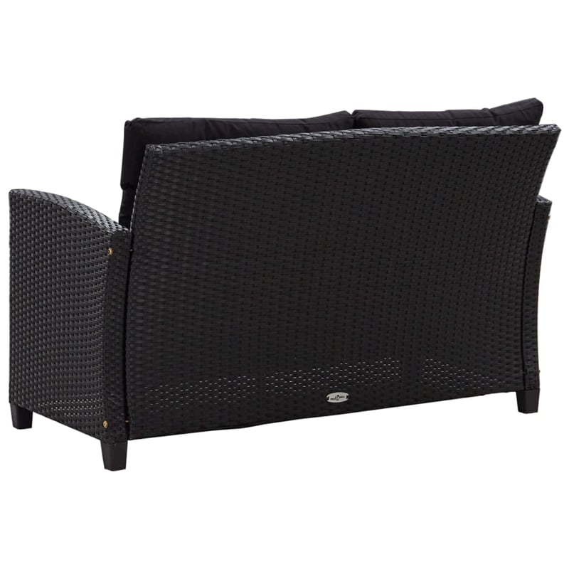 Afuera Living PE Rattan Medium Rectangular Dining Set in Black