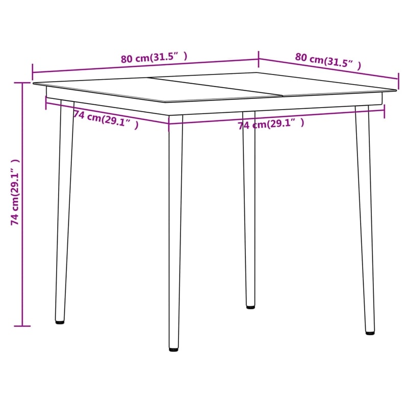 Afuera Living Standard Powder-Coated Steel Dining Set in Black