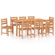 Afuera Living Solid Teak Wood Large Garden Dining Set in Brown
