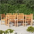 Afuera Living Solid Teak Wood Large Garden Dining Set in Brown