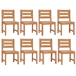 Afuera Living Solid Teak Wood Large Garden Dining Set in Brown