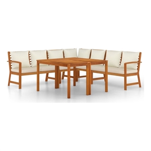 Afuera Living Solid Acacia Wood Patio Dining Set Natural/Brown