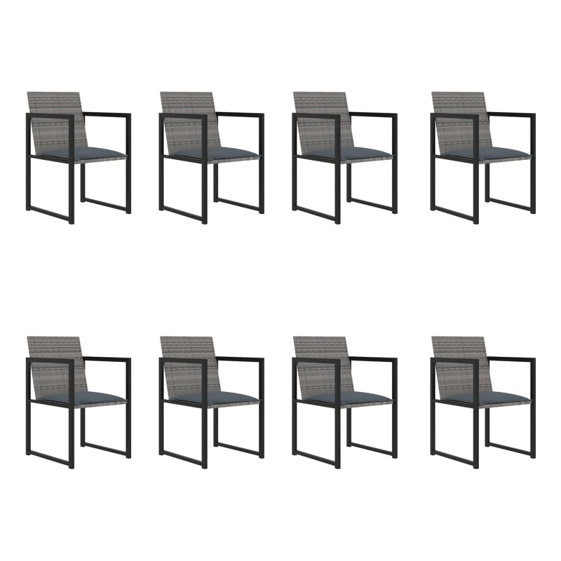 Afuera Living Contemporary 9 Piece Garden Patio Dining Set in Gray