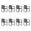 Afuera Living Contemporary 9 Piece Garden Patio Dining Set in Gray