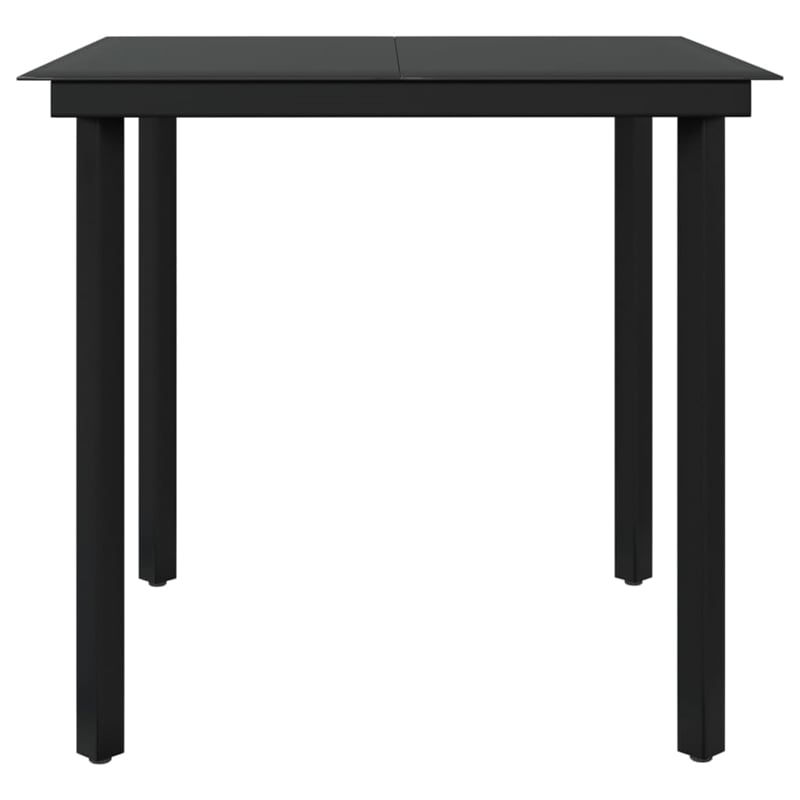 Afuera Living Contemporary Synthetic Poly Rattan Garden Dining Set in Black