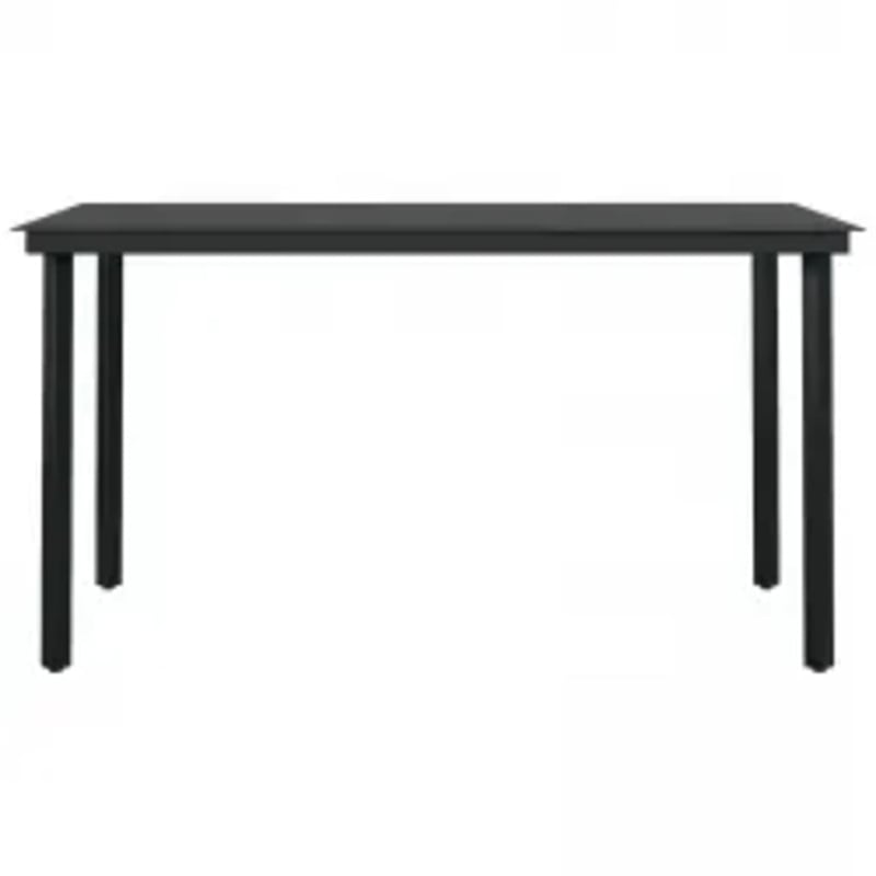 Afuera Living Contemporary Garden Dining Set in Powder-Coated Black