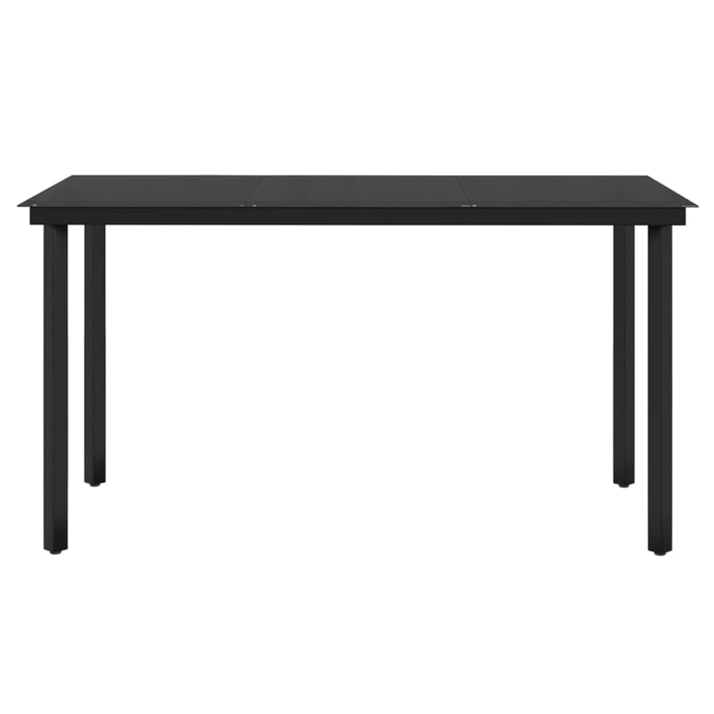 Afuera Living Contemporary Synthetic Poly Rattan Garden Dining Set in Black