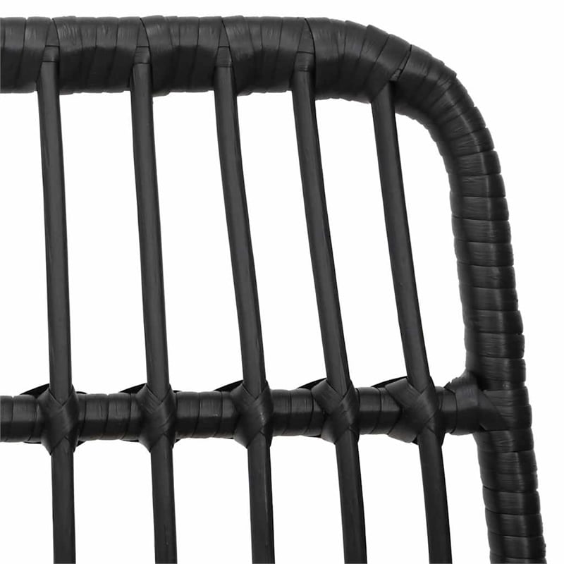 Afuera Living Contemporary Synthetic Poly Rattan Garden Dining Set in Black