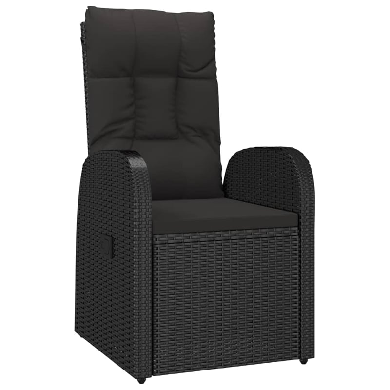 Afuera Living Contemporary Synthetic Poly Rattan Garden Dining Set in Black