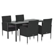 Afuera Living Contemporary Synthetic Poly Rattan Garden Dining Set in Black
