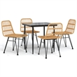 Afuera Living Contemporary 5 Piece Garden Dining Set in Black