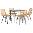 Afuera Living Contemporary 5 Piece Garden Dining Set in Black