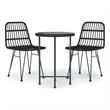 Afuera Living Contemporary Synthetic Poly Rattan Garden Dining Set in Black