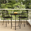 Afuera Living Contemporary Synthetic Poly Rattan Garden Dining Set in Black