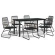 Afuera Living Contemporary Synthetic PVC Garden Dining Set in Black
