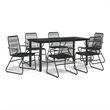 Afuera Living Contemporary Synthetic PVC Garden Dining Set in Black