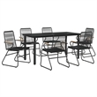 Afuera Living Contemporary Synthetic PVC Garden Dining Set in Black