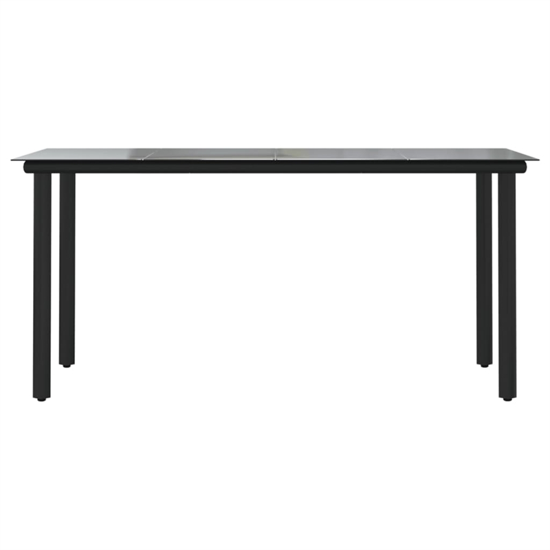 Afuera Living Contemporary Synthetic PVC Garden Dining Set in Black