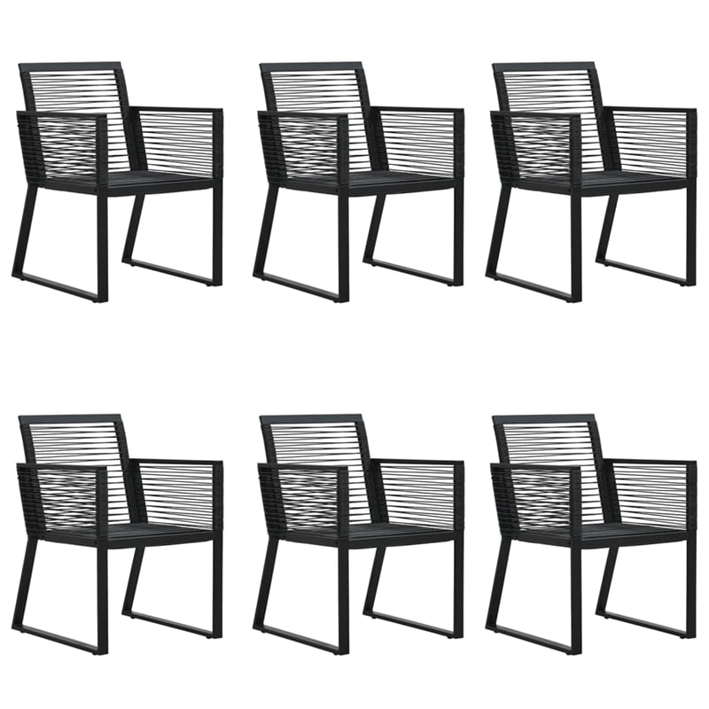 Afuera Living Contemporary Synthetic PVC Garden Dining Set in Black