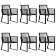 Afuera Living Contemporary Synthetic PVC Garden Dining Set in Black