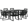 Afuera Living Contemporary Synthetic PVC Garden Dining Set in Black