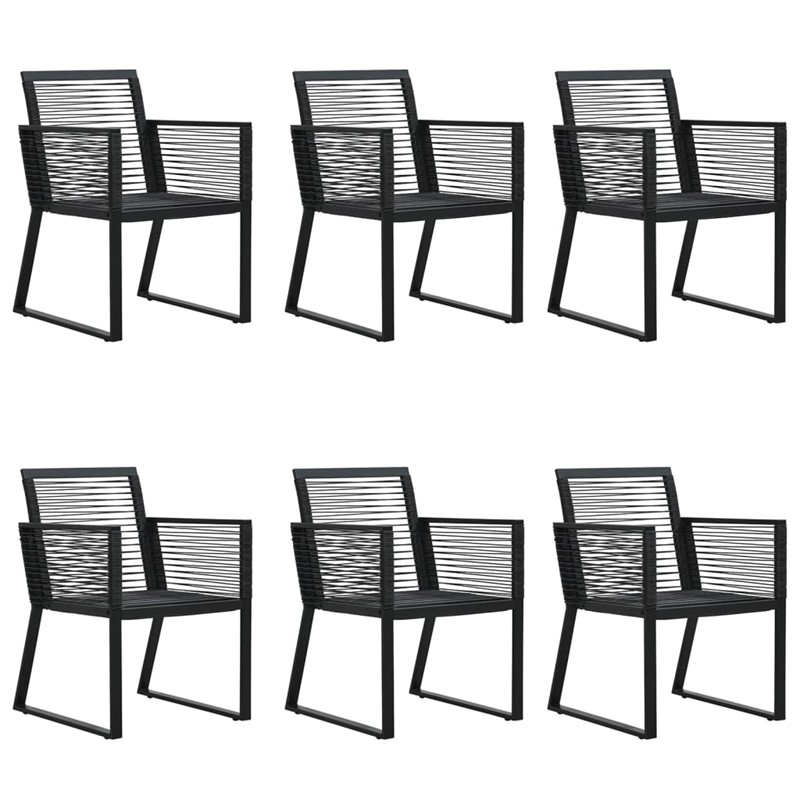 Afuera Living Contemporary Synthetic PVC Garden Dining Set in Black