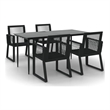 Afuera Living Contemporary Synthetic PVC Garden Dining Set in Black