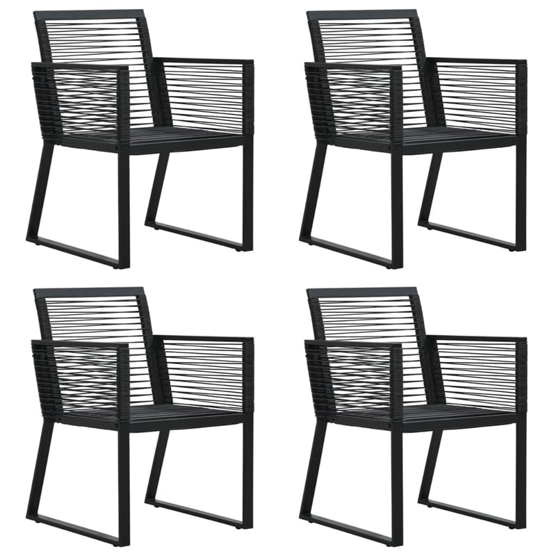 Afuera Living Contemporary Synthetic PVC Garden Dining Set in Black