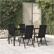 Afuera Living Contemporary Wicker / Rattan Garden Dining Set in Black
