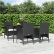 Afuera Living Contemporary Synthetic Poly Rattan Garden Dining Set in Black