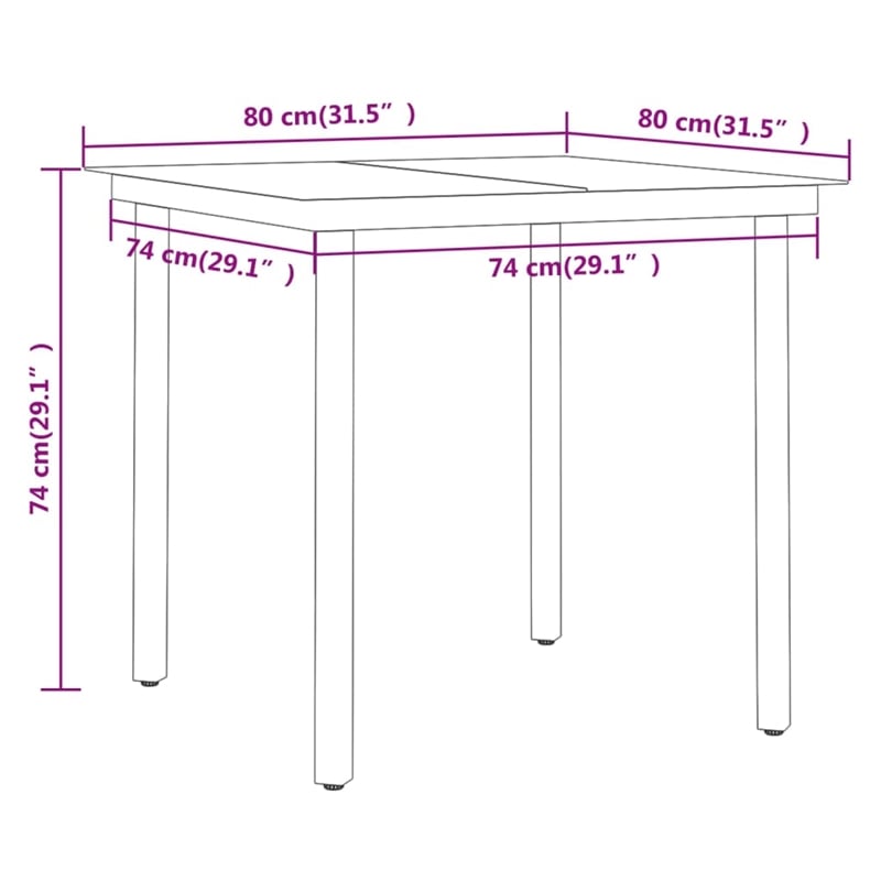 Afuera Living Contemporary Garden Dining Set in Powder-Coated Black