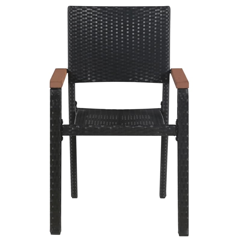 Afuera Living Contemporary Garden Dining Set in Powder-Coated Black