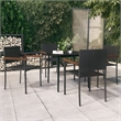 Afuera Living Contemporary Garden Dining Set in Powder-Coated Black