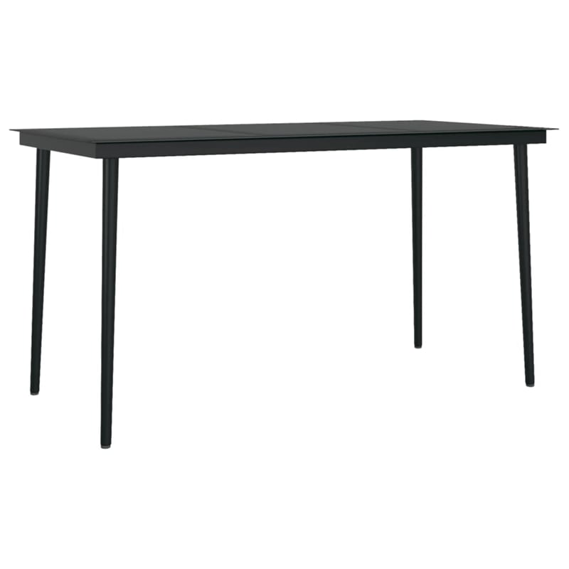 Afuera Living Contemporary Garden Dining Set in Powder-Coated Black