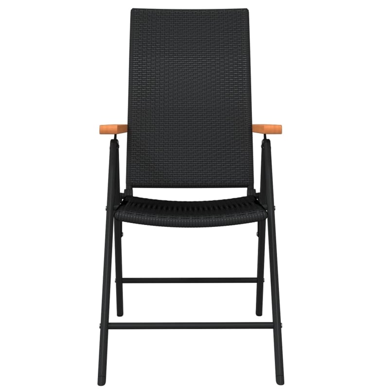 Afuera Living Contemporary Garden Dining Set in Powder-Coated Black