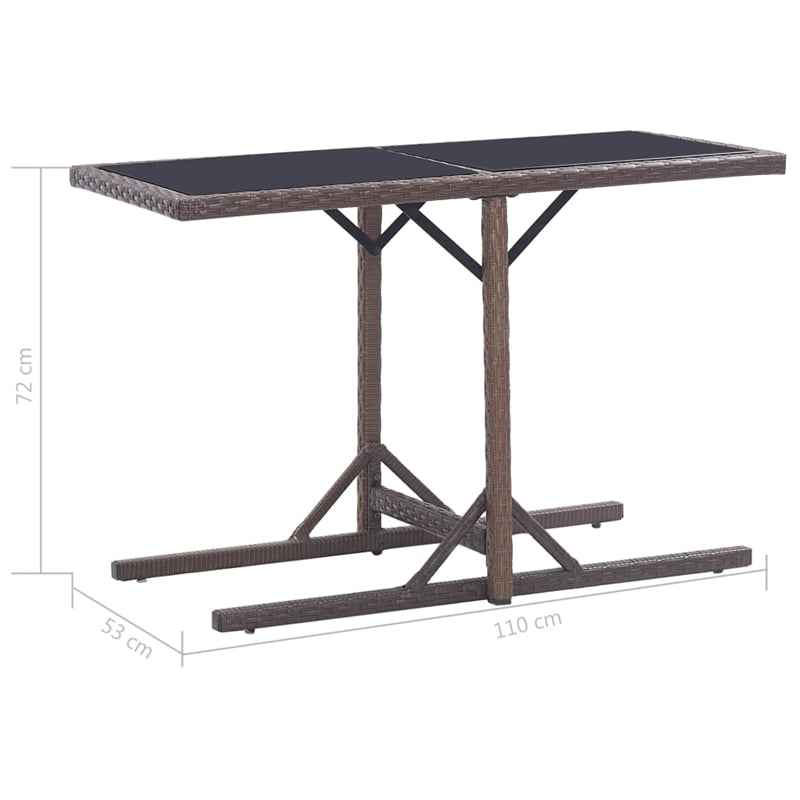 Afuera Living Contemporary Synthetic Poly Rattan Garden Dining Set in Brown